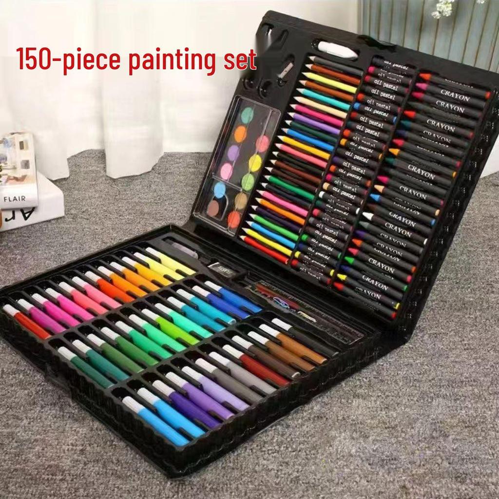 145-Piece Deluxe Watercolor Pen Set for Kids - Double-Layered Aluminum Box Art Supplies & Painting Tools