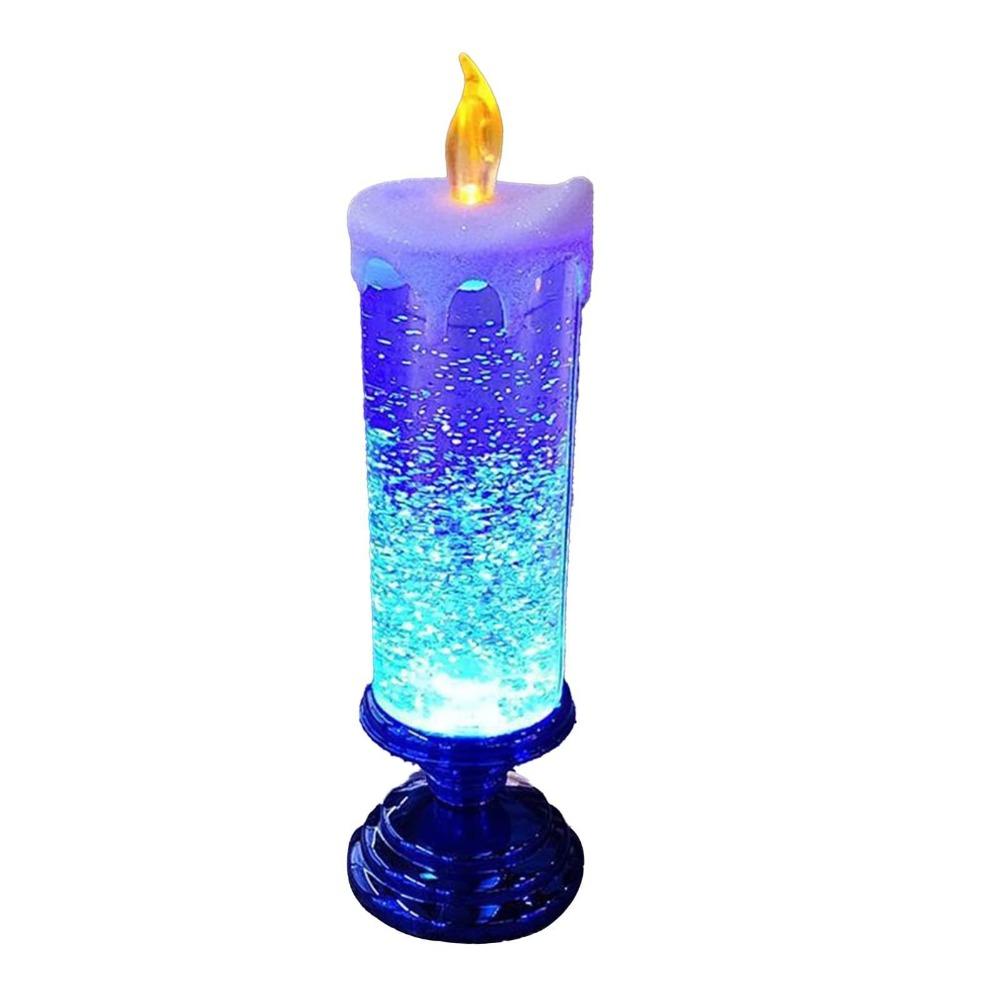 Battery Operated LED Candle Light Multi-color Gradient Swirling Glitter Simulation Candles Lights Glitter Crystal
