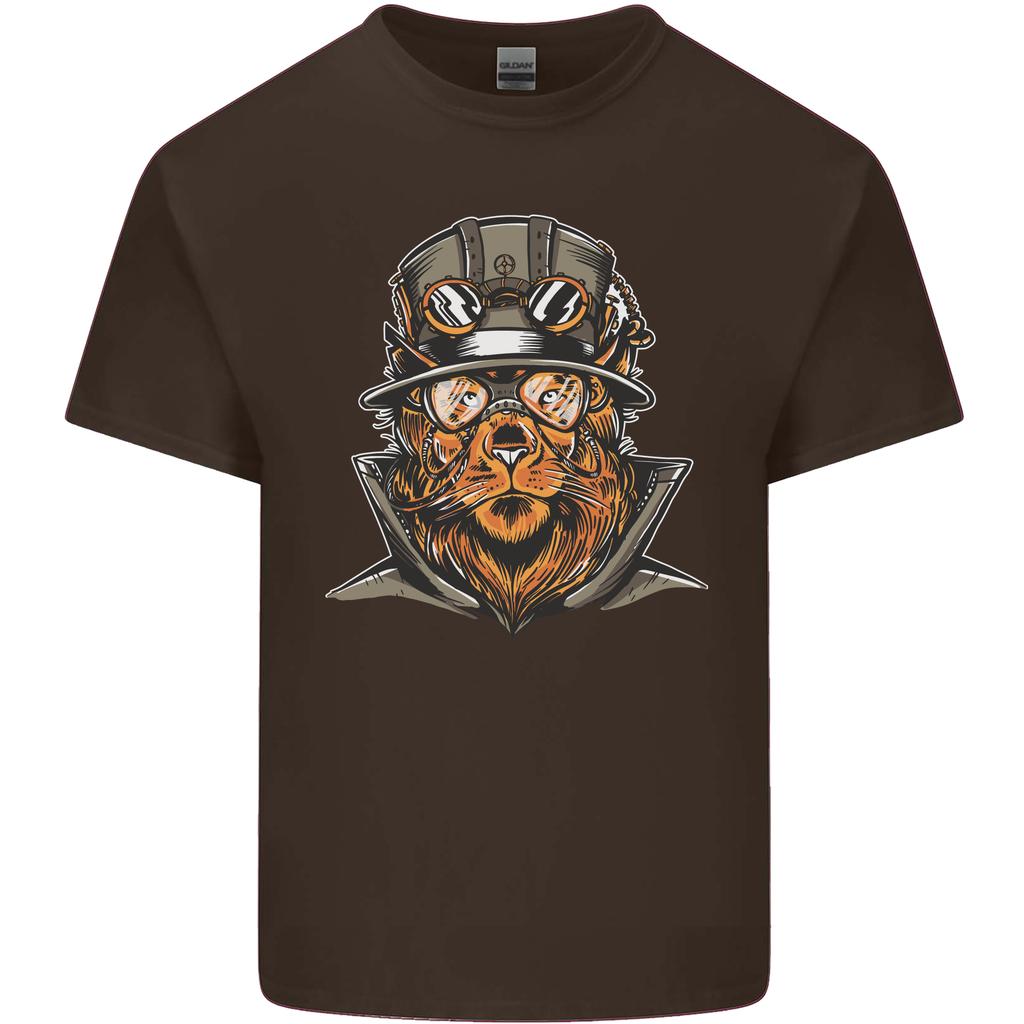 Steampunk Lion Unisexs Light Cotton TShirt