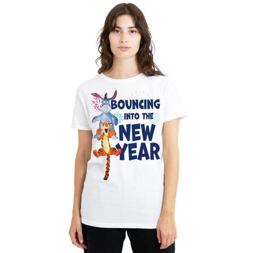 Winnie the Pooh Womens/Ladies Bouncing Into The New Year T-Shirt