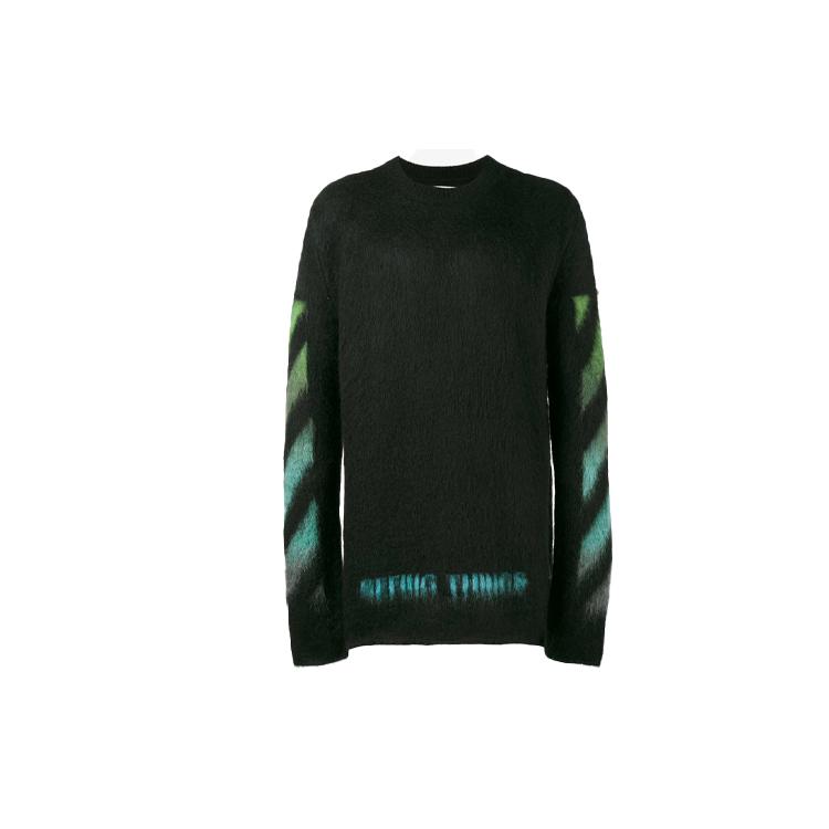 OFF WHITE Sweater Loose Fit Men's Blue Green OMHA036F176500041040
