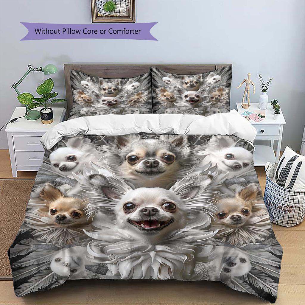Cartoon Pattern Bedding Quilt Set Quilt Cover Pillowcase Home Decoration Birthday Gift (1 * Duvet Cover + 2 * Pillowcase, Without Core)