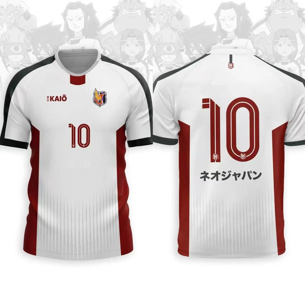 Maglia Kaio Inazuma Eleven Cosplay Anime Stampa 3D T-shirt da Uomo Uomo Donna Sportiva Maglietta da Calcio Harajuku Y2k Top Tee Abbigliamento Uomo