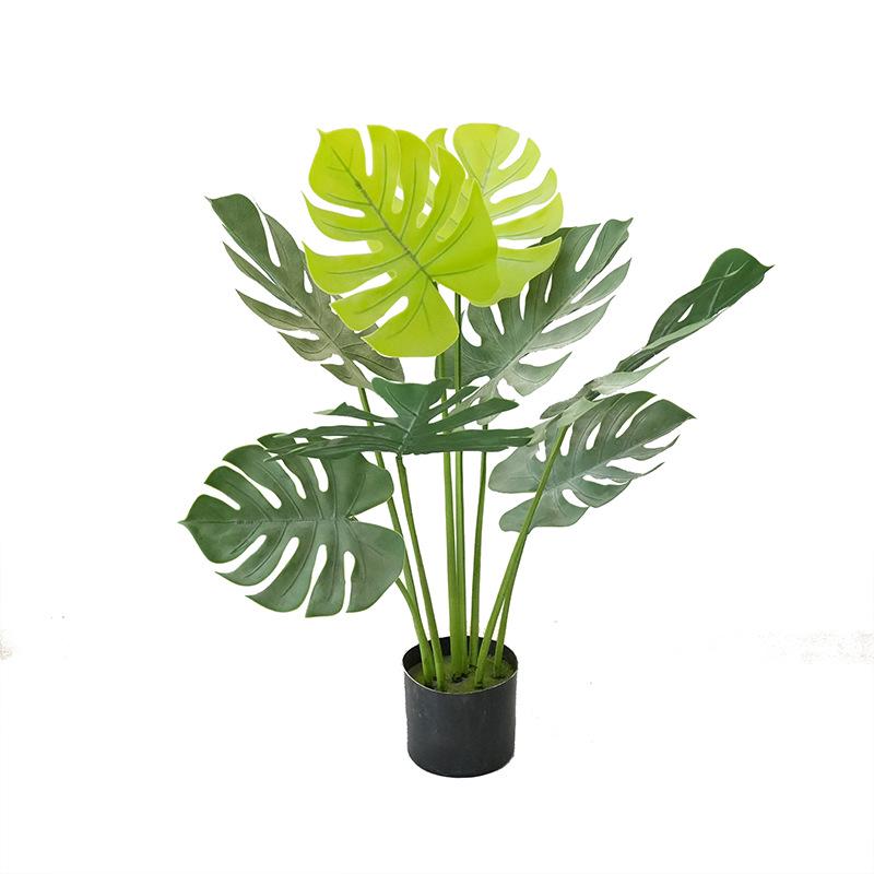 Nordic Style Artificial Monstera and Lily Tree Plant Arrangement for Living Room Decor
