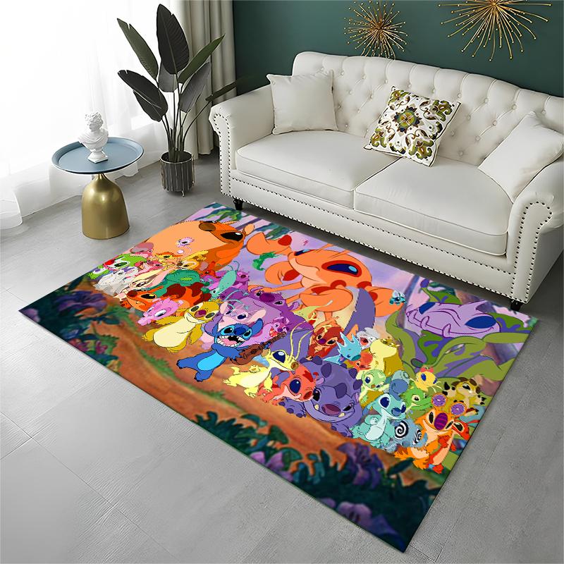 Cute S-Stitch Cartoon Non-Slip Area Rug for Living Room,Bedroom,Playroom,Soft Carpet Floor Mat Home Decor Rug Kids Room Gift