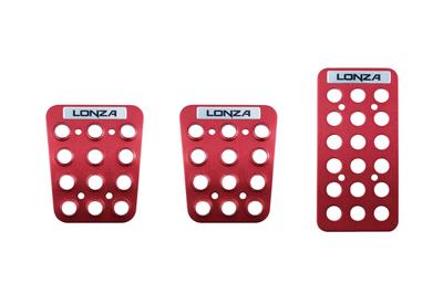 Napolex NAPOLEX AK-706 Accessori Auto, Pedali Sportivi per Auto MT, Set Mini Pedali LONZA, Rosso, Anodizzato