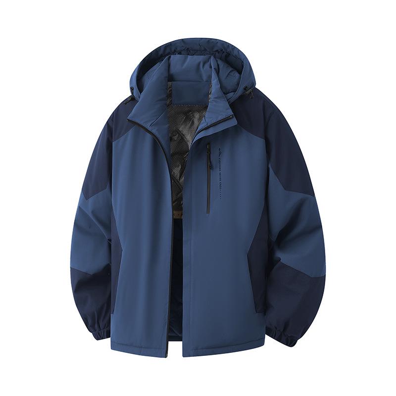 

Men s Hooded Winter Cotton Jacket - Thick, Short, Quilted, Trendy Cardigan Style XL королівський синій колір