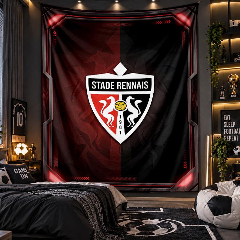 Wall Hanging Tapestry Stade Rennais FC Print Cloth for Living Room Bedroom Home Decor