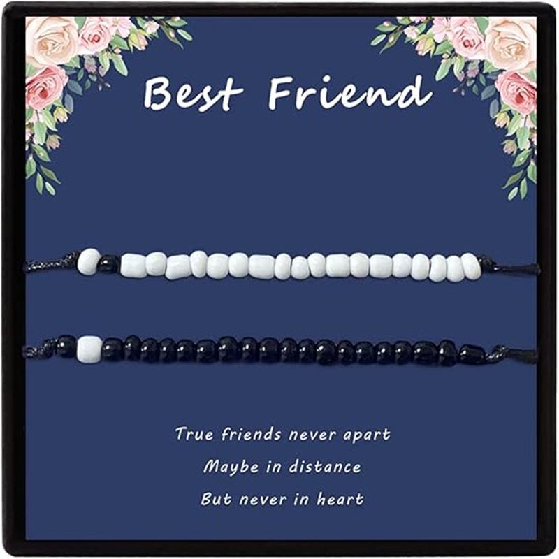 JYL TS Bracelet  Bohemian Morse Code Weave With Card Invokes Mystery & Connection