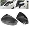 Pair Dry Carbon Fiber Rearview Mirror Cap Cover Protector Trim Fit for Mazda 3 Axela 2017‑2018