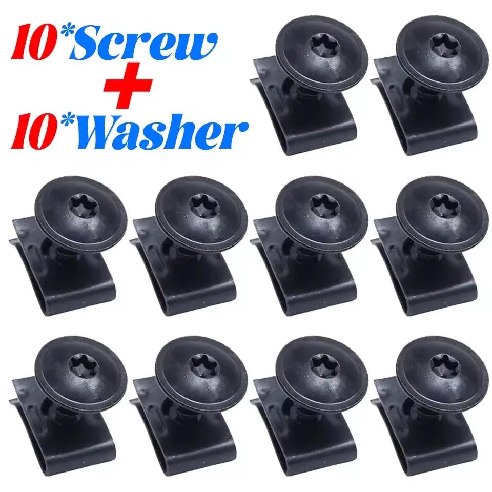 

200/20pcs Self Tapping Screw Metal Fastener Clip for Car Motorcycle U-Type Clip with Screw Anti-rust Protection Clip Screw M4 M5 20pcs(10set) чёрный