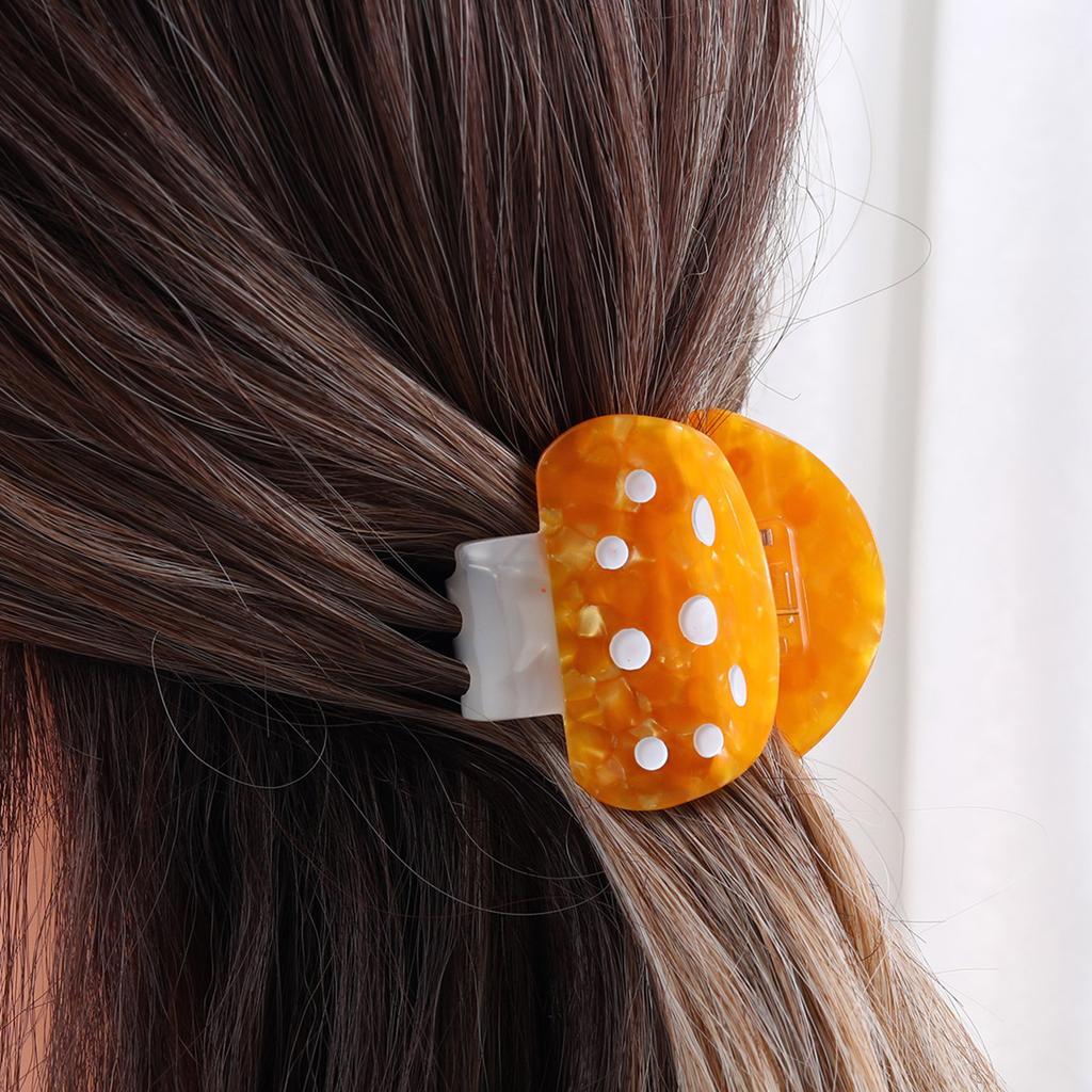 Small Mushroom Hair Claw for Female Girl Acetic Hair Clamp Nonslip Braid Ponytail Holder Fashion Hair Shaping Ornament