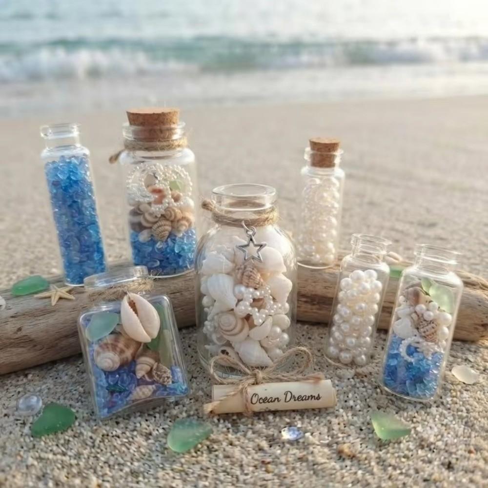 30/60/100g Seashell Ocean-Themed Epoxy Resin Filling Blue Crystal Vase Filler Gems Micro Landscape