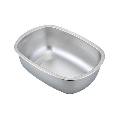 Shimomura Kikaku Seamless Washing Basin [Made In Japan] Hygienic Stainless Steel Construction That Resists Dirt Buildup. Features Drainage Holes, Legs