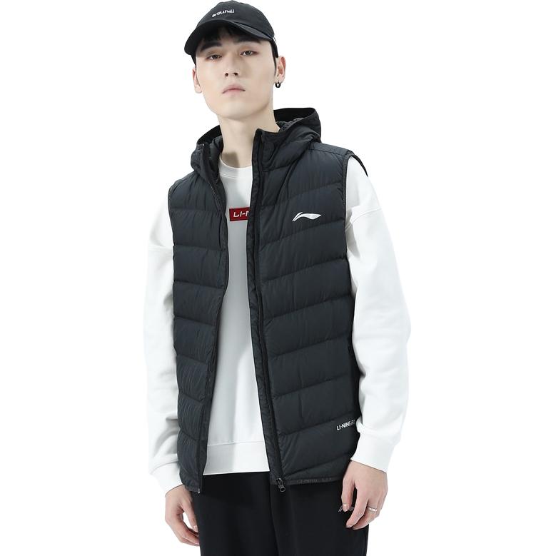 Li Ning Down Vests Men's Hooded Moderate AMRR079-1