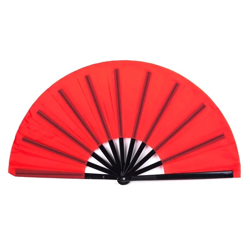 Chinese Martial Arts Kung Fu Fan Tai Chi Dance Fan Plastic Stage Performance Folding Fan DIY Graffiti Solid Color Fan Photo Prop
