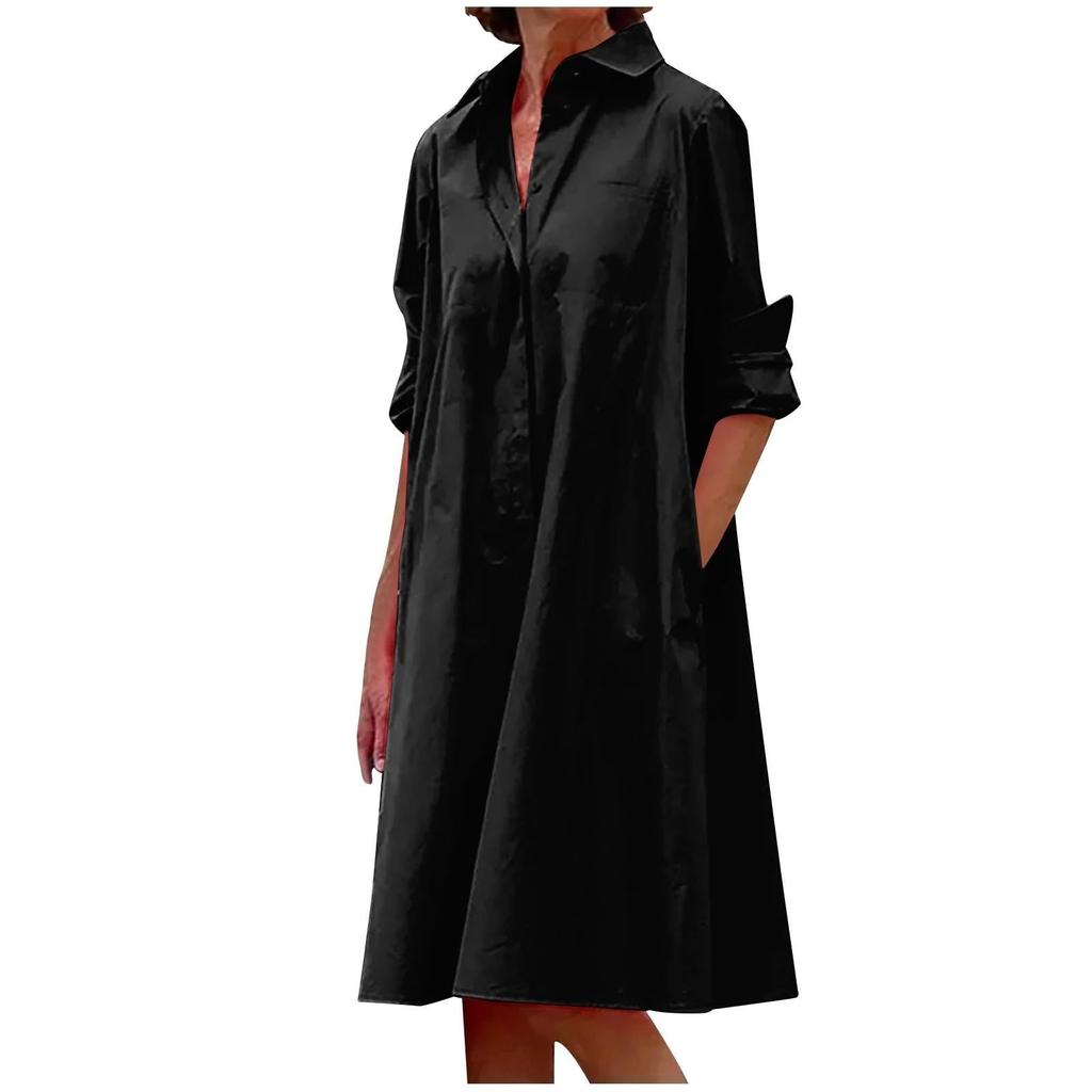 Women's Fashionable Loose Shirt And Long-sleeved Dress