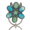Turquoise Inlaid Keychain Flower Shape Natural Stone Inlay Design Keychain