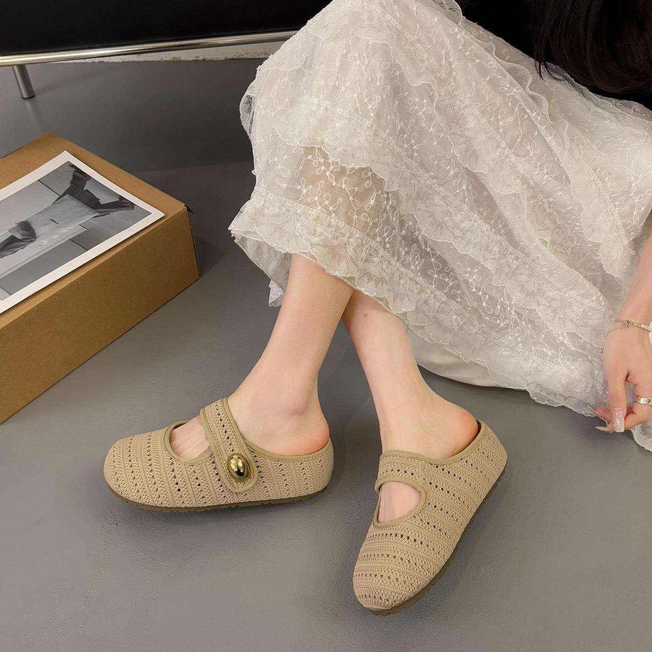 

Внутренний увеличивающий высоту мешок голова полушлепанцы женские для улицы 2025 лето новая мода универсальные шлепанцы на платформе повседневные шлепанцы 40 абрикосовый