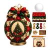 Fabric Christmas Ornament Craft Set, 1 Set for Patchwork Making without Needle and Thread, with Ribbon and Hanging Loop