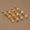 Gold Stainless Steel Earrings with Zircon Studs - Creative and Elegant Design