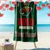 Name Custom Minnesota wild Logo Print Beach Towel, Large Soft Quick Dry Towel for Beach Camping Swimming
