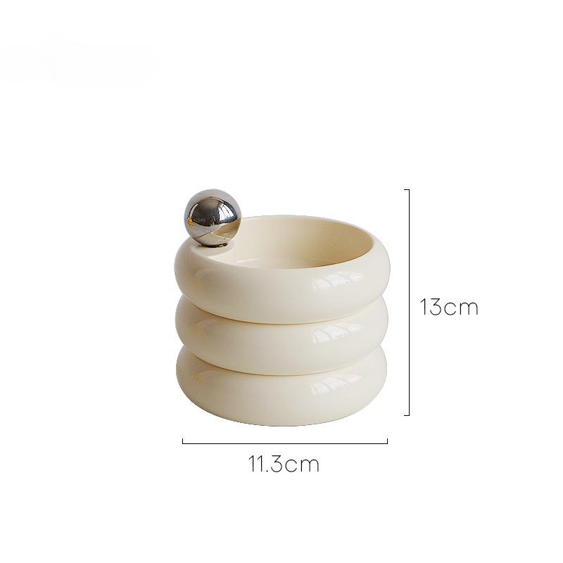Rotating Jewelry and Cosmetics Storage Box Multi-color Metal Handle Portable Home Jewelry Storage Box Multi-layer Decoration кремовый