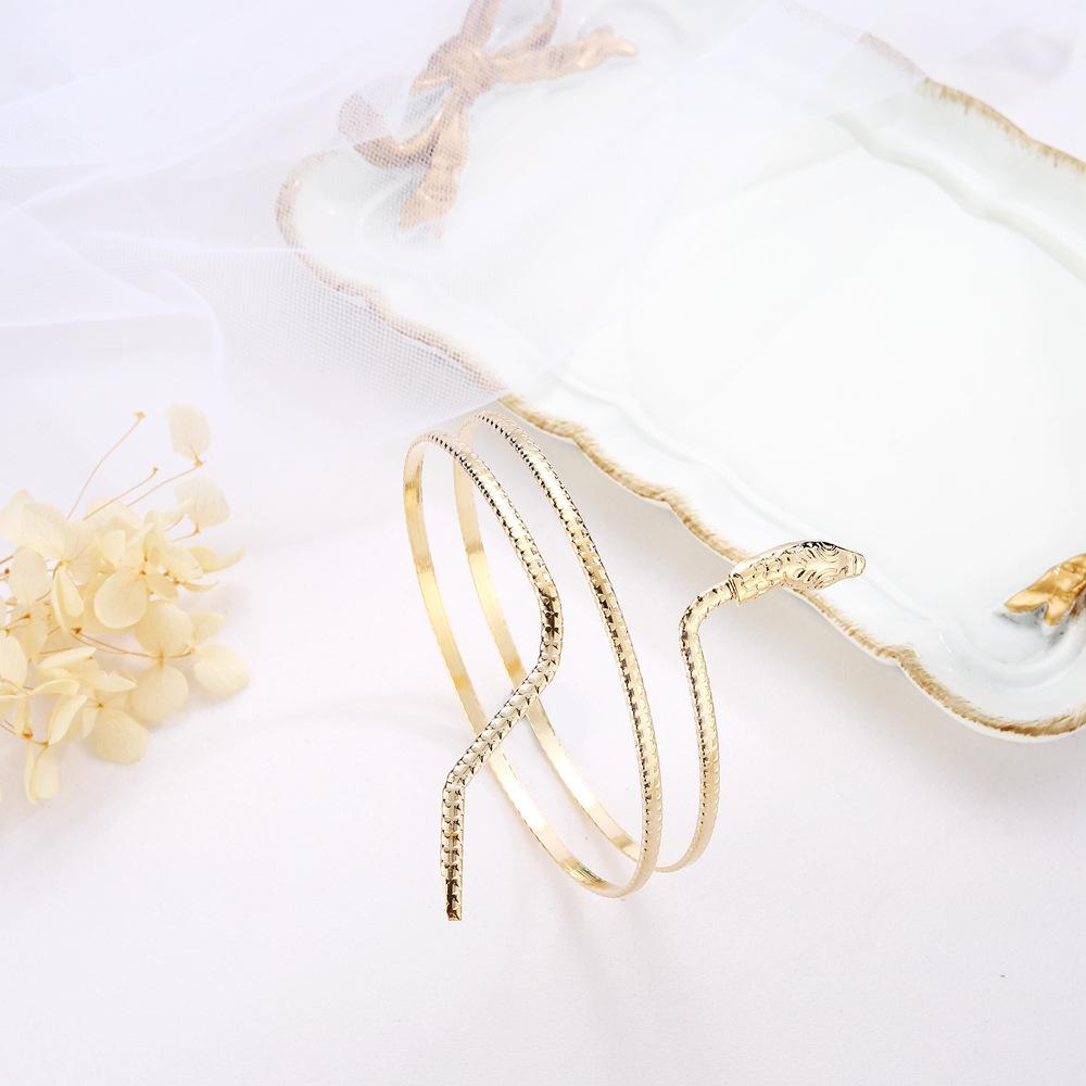 Punk Style Exaggerated Snake Bracelet, Personalized Popular Alloy Snake Element Bracelet