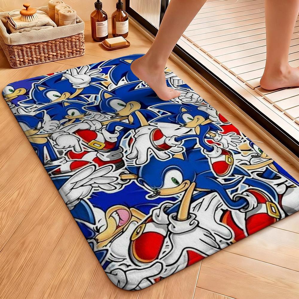 Sonic Hedgehog Carpet Floor Mat Shaggy Rug 8X10 Rug Kids Room Rug Kitchen Floor Mat Fast Drying