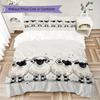 Watercolor Sheep Pattern Bedding Uilt Set Uilt Cover Pillowcase Home Decoration Birthday Gift (1 * Duvet Cover + 2 * Pillowcase Without Core)