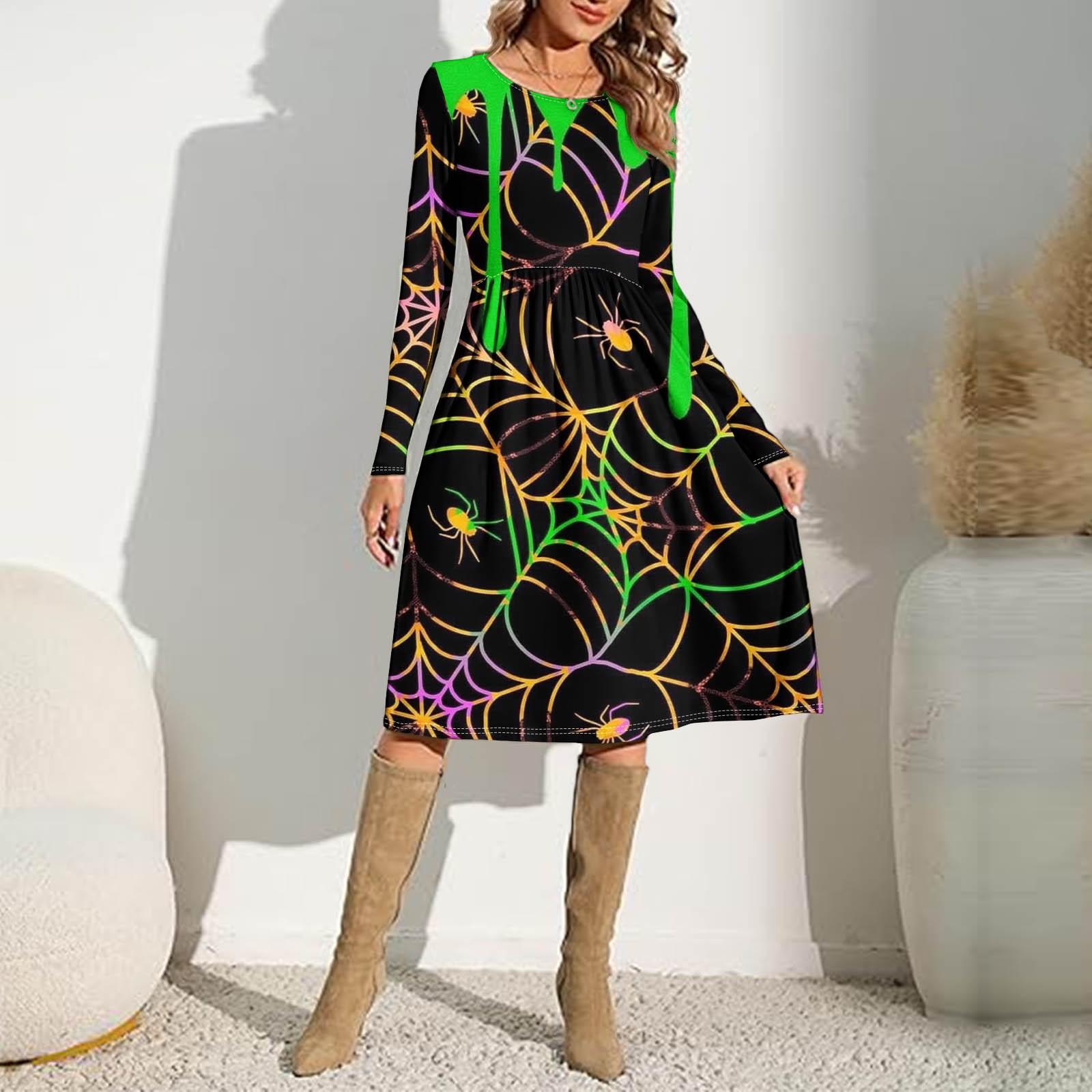 Женское повседневное платье с принтом на Хэллоуин — фото 7