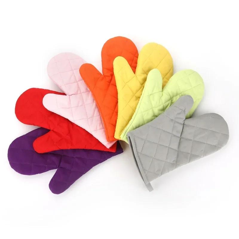 Non-slip Insulated Heat Resistant Kitchen Tool 1Pcs Microwave Oven Glove Mitten Baking Gloves Cotton