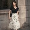 Elastic Waist Polka Dot Skirt Slim Fit Half-length Dress Elegant A-Line Skirt  Vacation