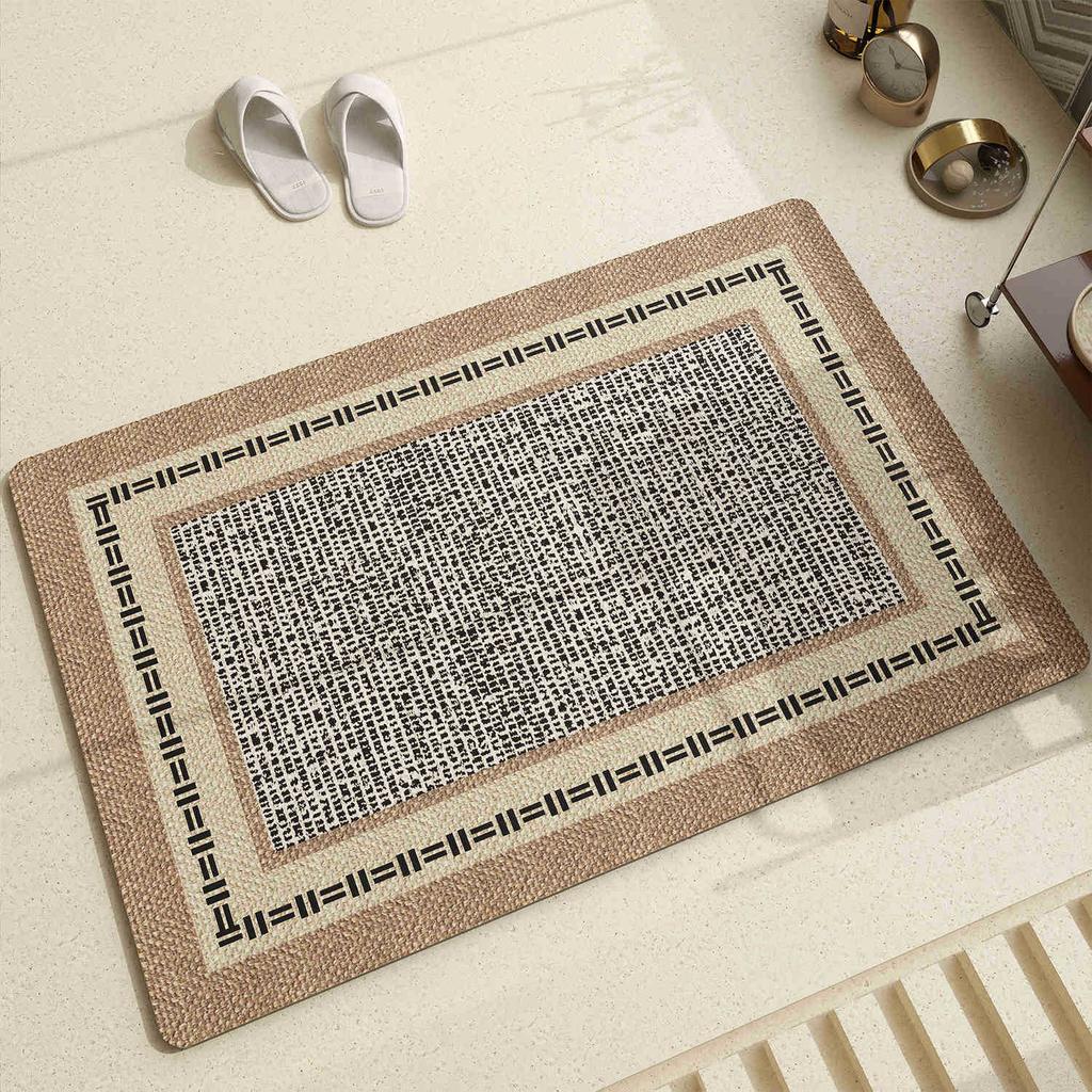Tappetino per Pavimenti Francese, Asciugatura Rapida, Resistente allo Sporco e Facile da Pulire, Tappetino per Pavimenti del Bagno, Tappetino Antiscivolo e Resistente all'Usura per Pavimenti del Bagno