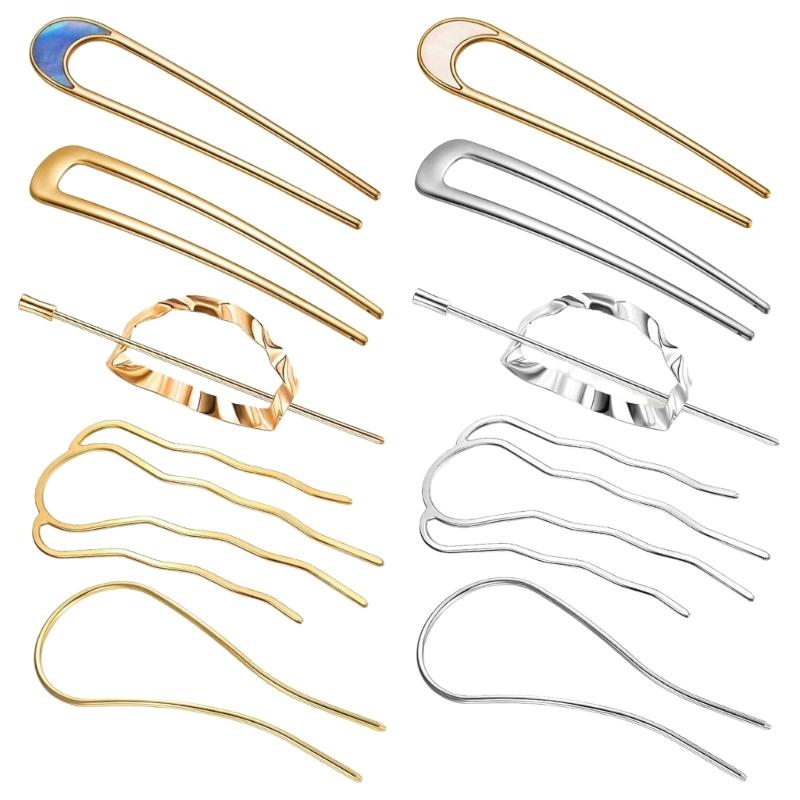 Unique Hair Fork Large French Metal Hair Clip For Women Elegant Bun Styling Hair Pins Vintage Hairstyle Accessories