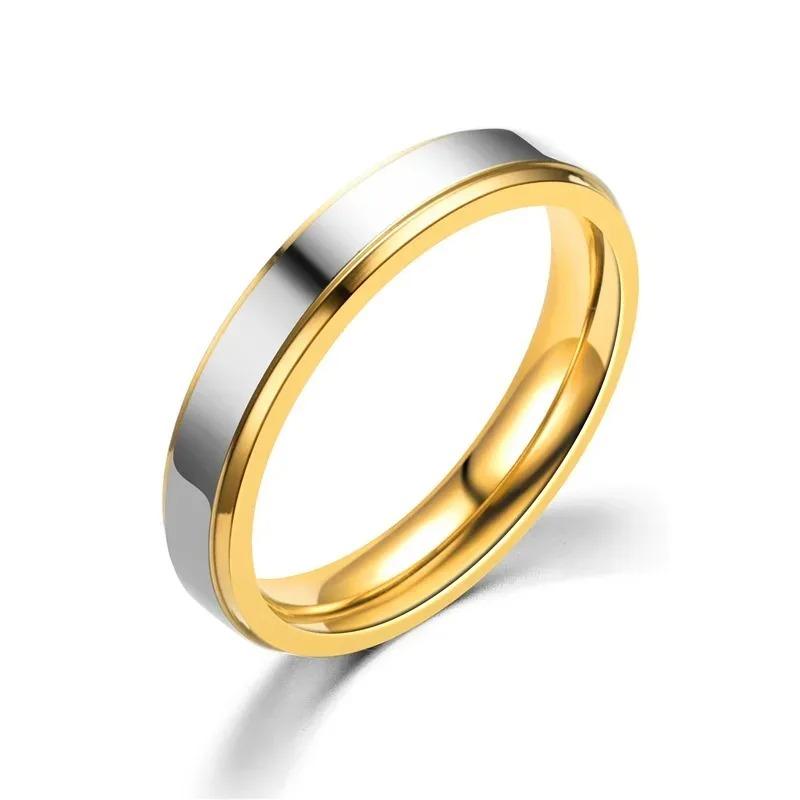 Fashion Stainless Steel Wedding Ring Simple Design Couple Ring 4mm 6mm Width Band Ring for Women and Men Memorial Day Gift