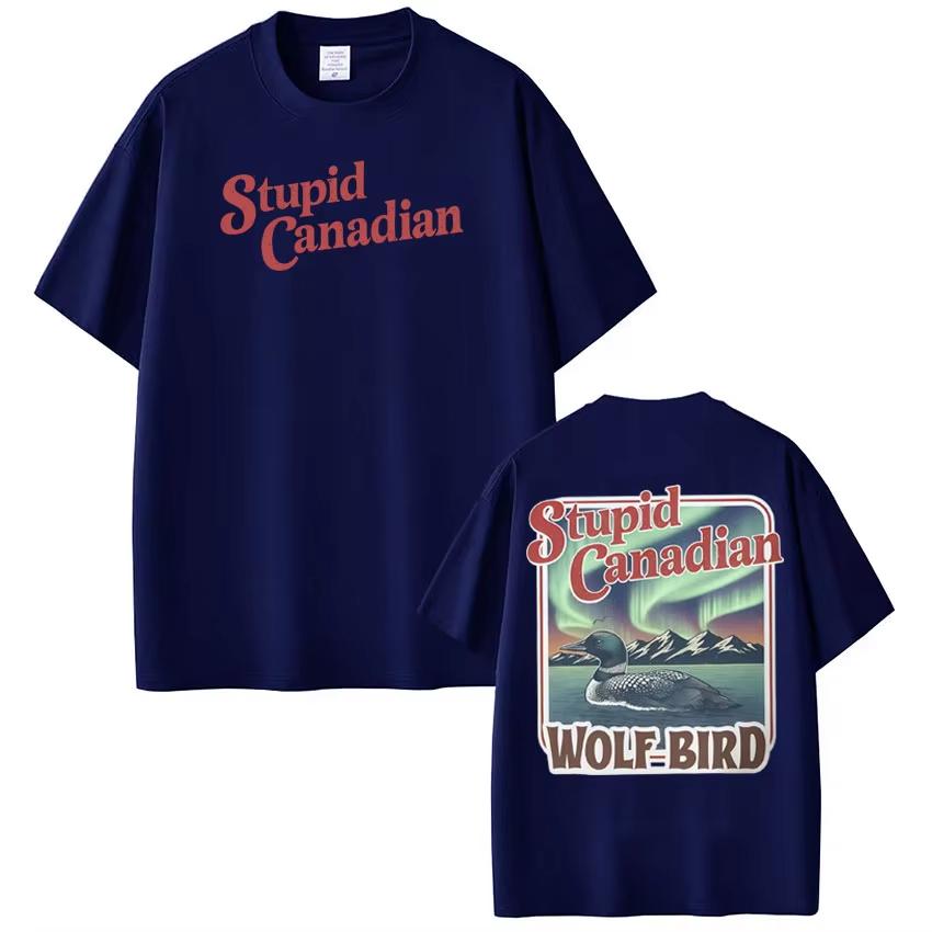 Stupid Canadian Wolf Bird Heated Rivalry Funny Meme Tshirt Man Woman Harajuku Short Sleeve Casual TShirt Ins Y2k