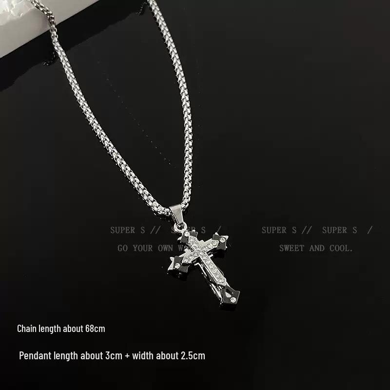 Trendy European & American Cross Pendant Necklace for Men & Women - In Stock, Hot Selling Sweater Chain