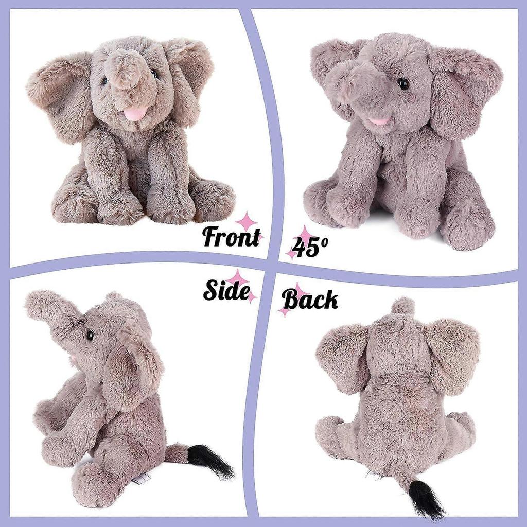Adorable Plush Calf Elephant Toy Floppy Elephish Ultra Soft Stuffed Animal for Boys Girls Kids Toddlers, Gray, 9''