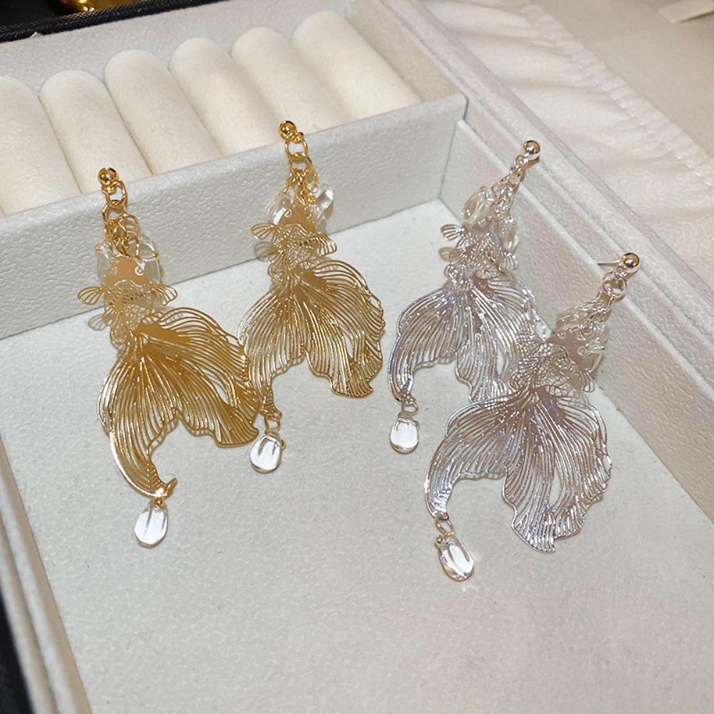 Koi Carp Pendant Goldfish Earrings Ear Jewelry Metal Dangle Earrings Goldfish Eardrop Girls