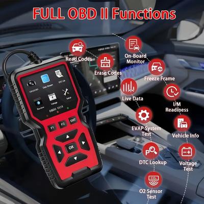 Obd2 Diagnostic Scanner Tool - Engine Fault Code Reader for All Cars Since 1996, with Real-Time Data Stream,Code Erase Function