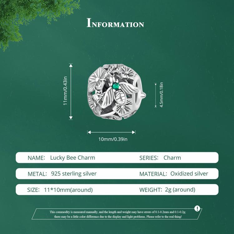 WOSTU 925 Sterlingsølv Lucky Firkløver Ladybug Charms Bee Beads Passer originalt armbånd DIY