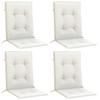 Low Back Chair Cushions 4 Pcs Melange Cream 100*50*4 Cm Fabric