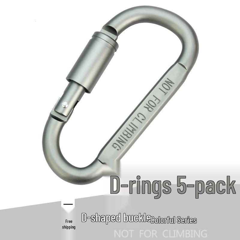 Multi-functional Aluminum D-Shaped Climbing Hook Keychain - Quick Release, Backpack/Bottle Holder for Outdoor Use