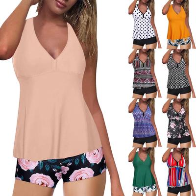 Damen High Waist High Neck Zweiteiliger Badeanzug