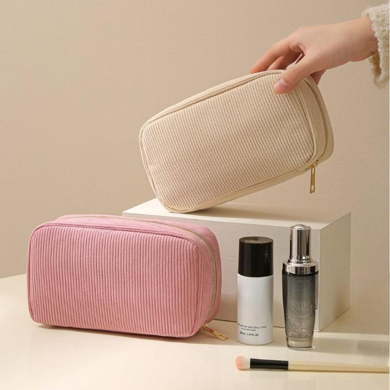 New simple corduroy cosmetic bag portable hand-held bag large-capacity travel cosmetic storage bag cosmetic bag