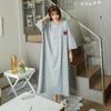2025 Women's Korean Style Loose Plus Size Short-Sleeve Long Nightgown