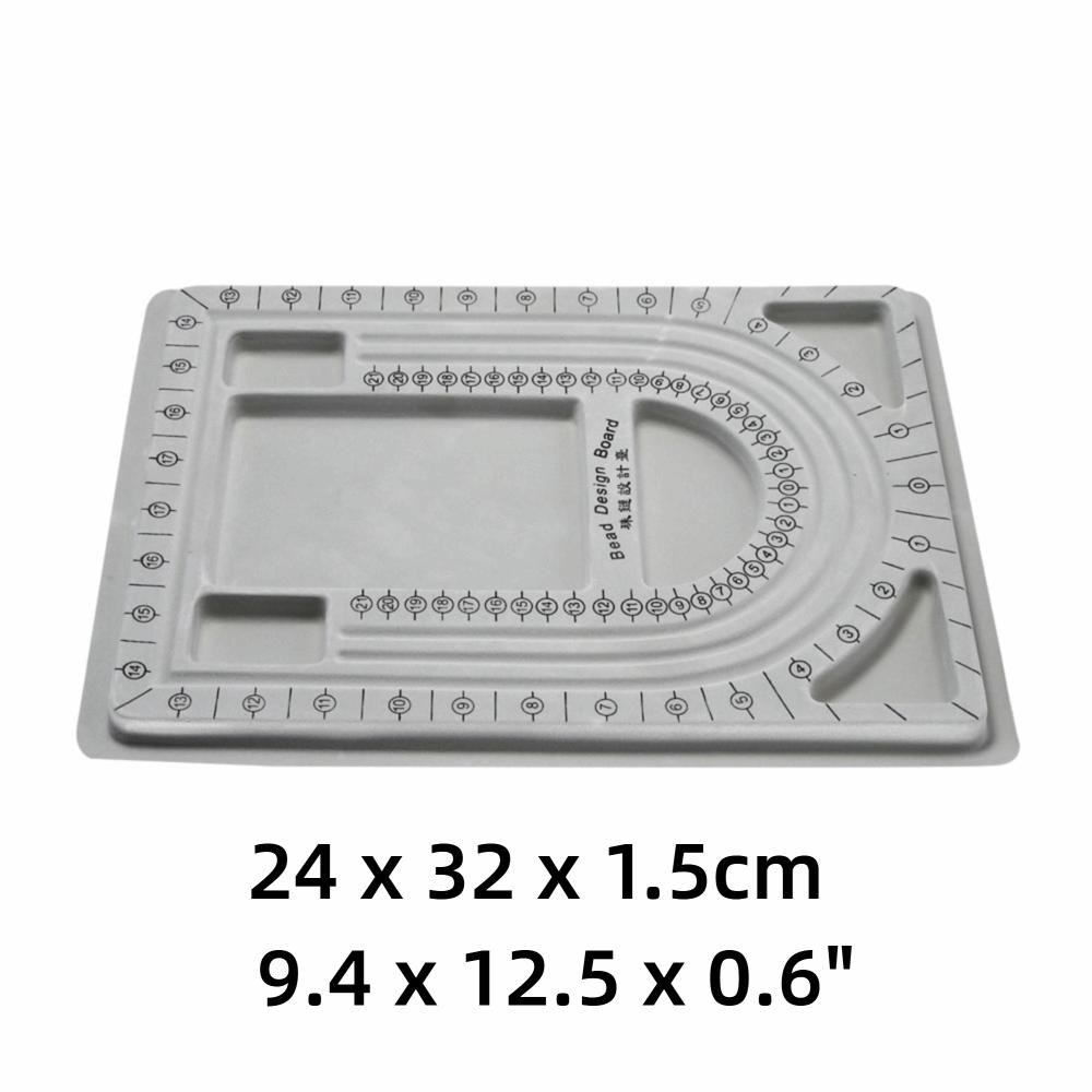 Gray Resin Bead Board 32x24CM Measurement Scale Design Tray Bead Stringing Tool Practical Tool Bead Design Board DIY Craft