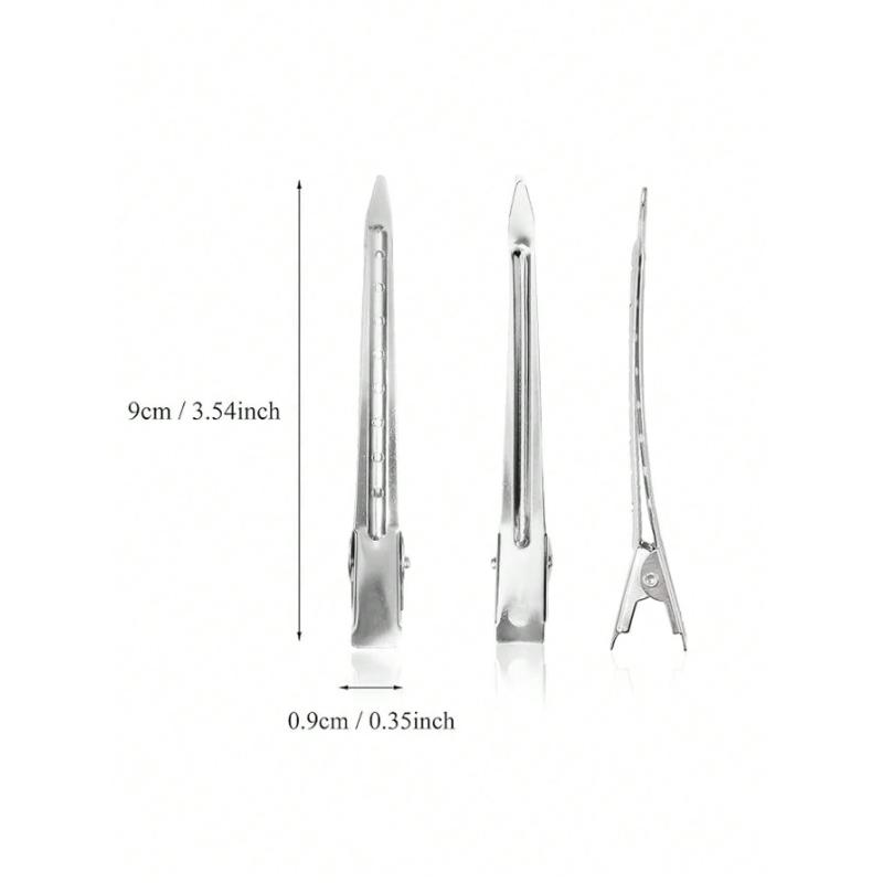 10pcs Women's Fashion Minimalist Convenient Y2K Style 3.54in Hollow Out Alloy Silver Hair Clips Claws Hairpins Hair Accessories