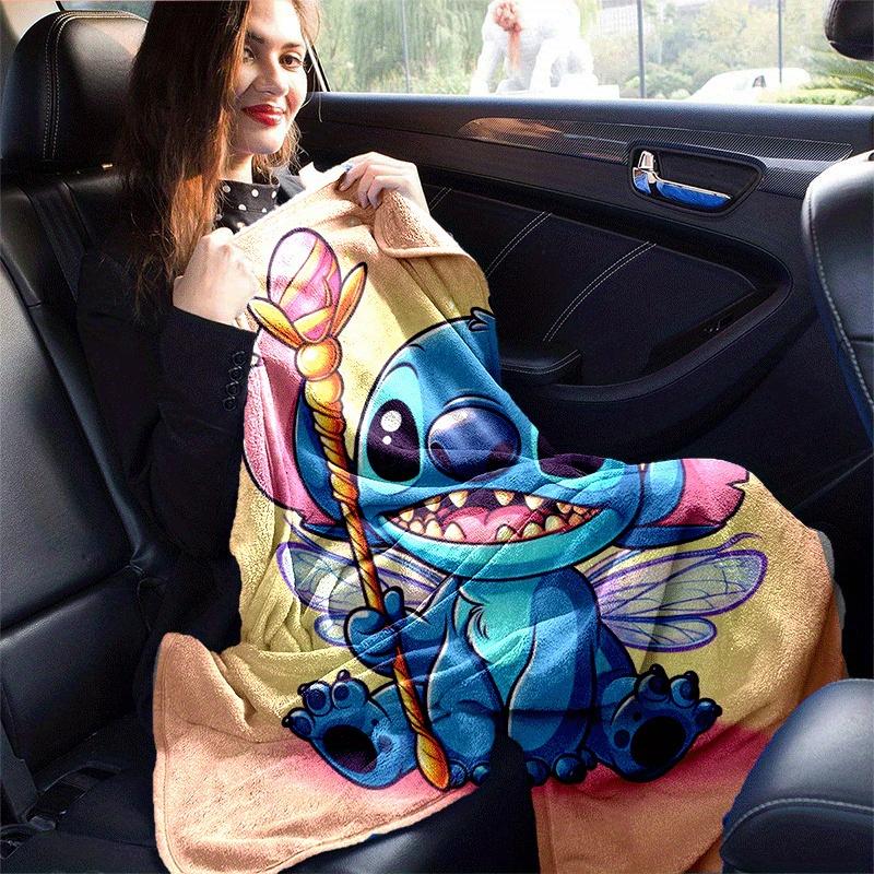 1pc Stitch Printing Blanket - Soft, All-Season Throw for Living Room, Bedroom,Travel